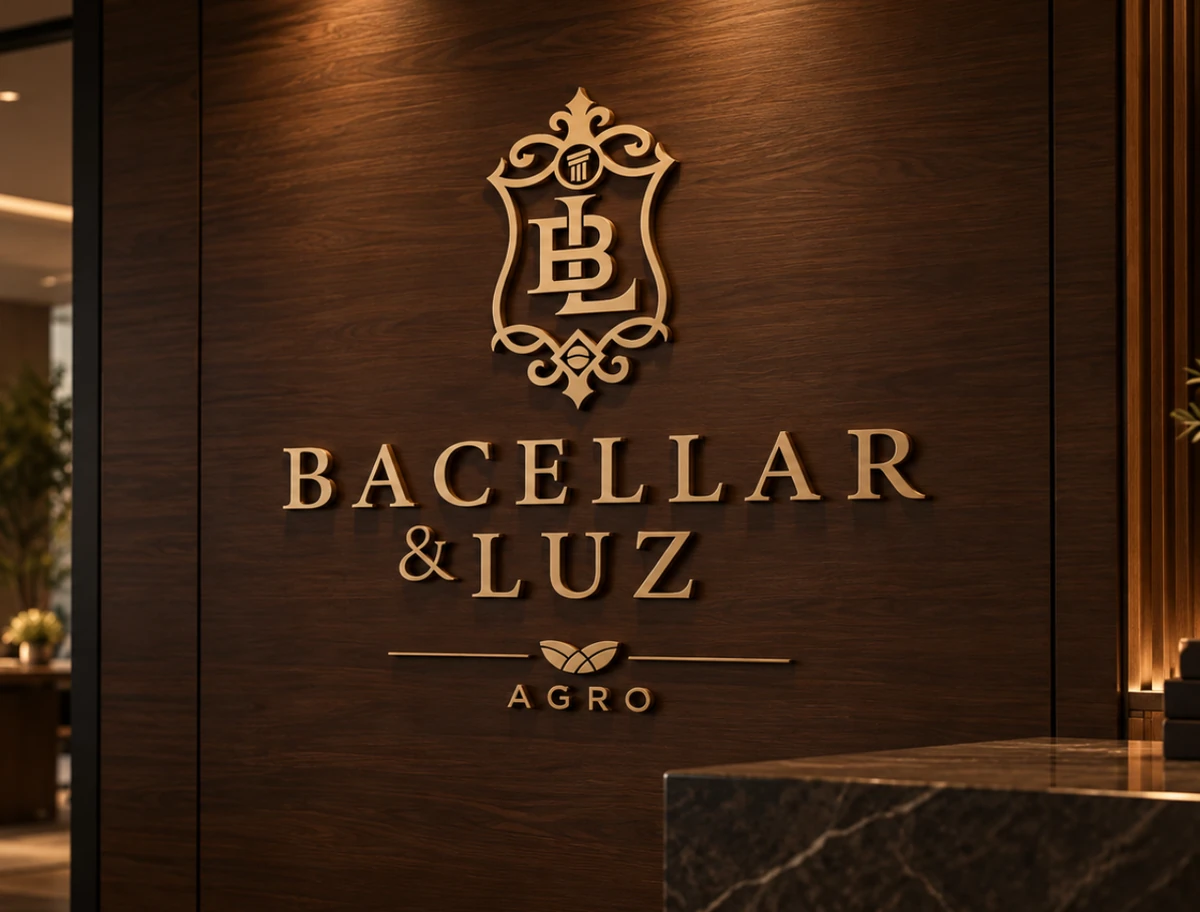 Bacellar & Luz Agro — identidade visual aplicada na recepção