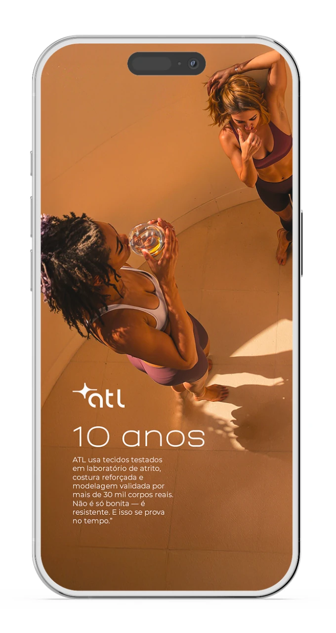 ATL — campanha de dez anos apresentada em smartphone