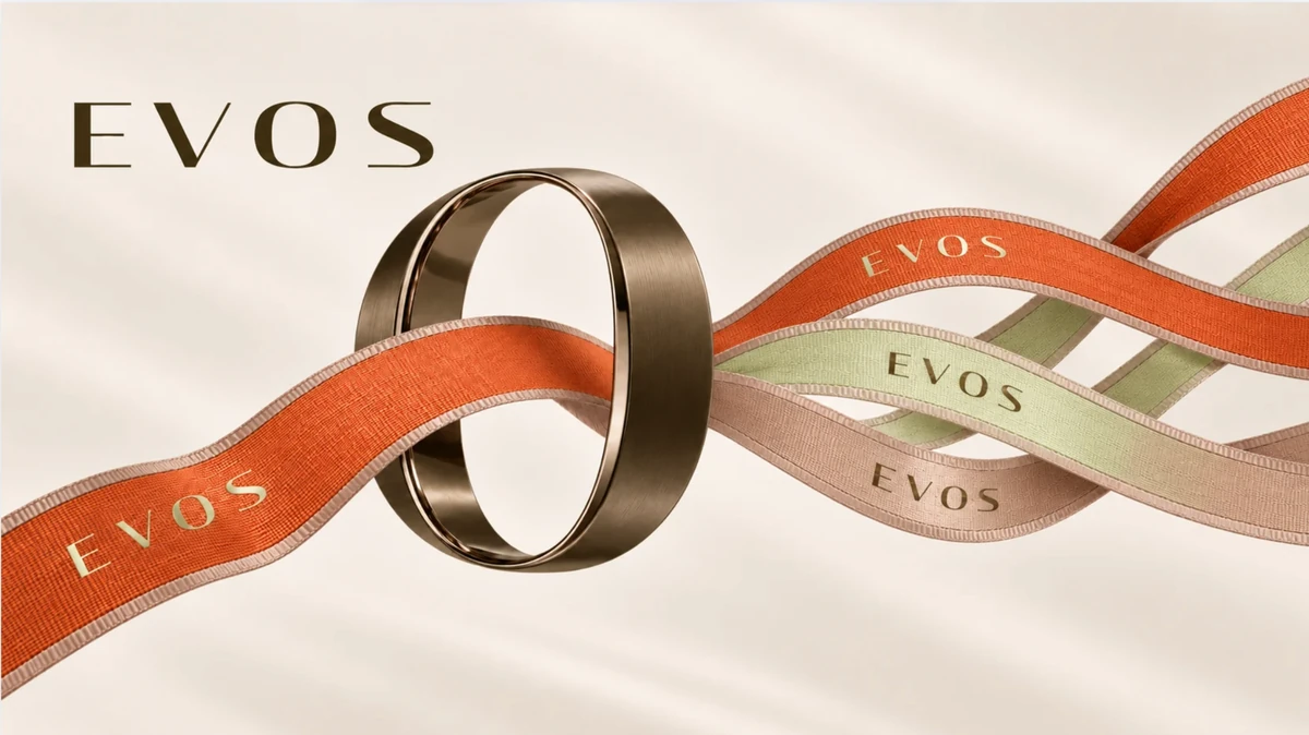 EVOS — identidade visual aplicada a fitas e acabamento metálico